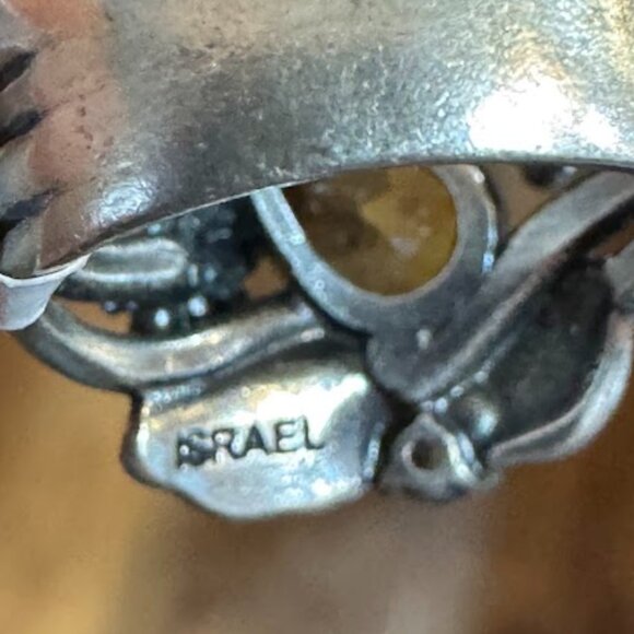 Or Paz Silver Floral Ring with Yellow and Blue Stones - Picture 4 of 8